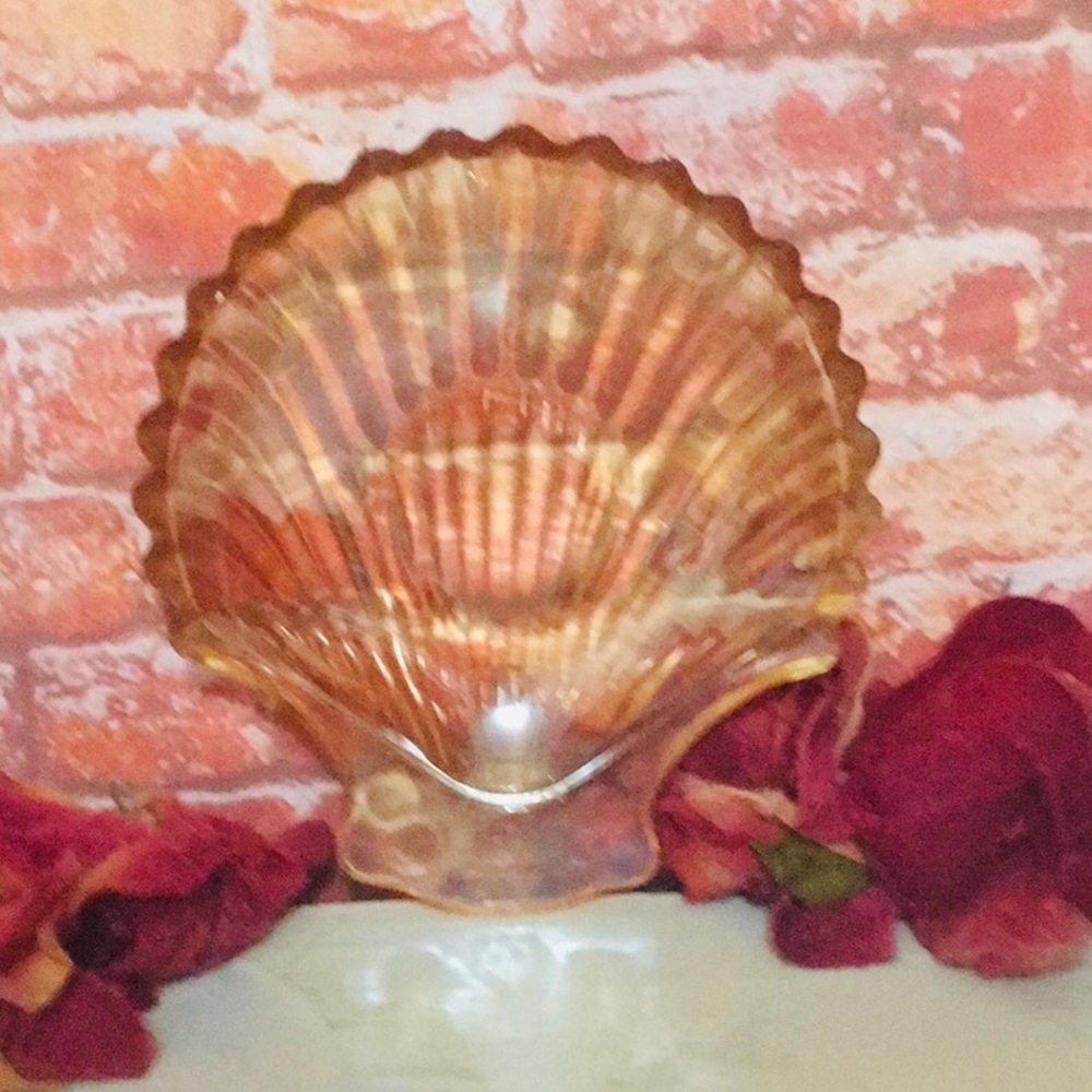 Vintage Marigold Carnival Glass Soap or Trinket Dish